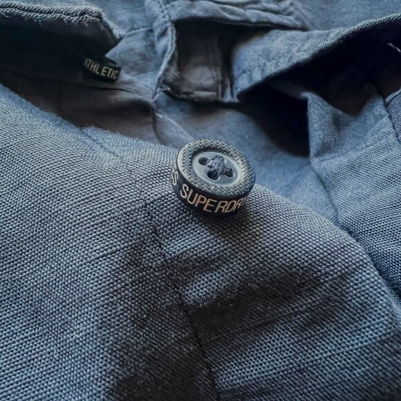 Superdry Japan brand British Design Dark Blue Cotton/Flax US Size Small NWOT - Picture 4 of 9